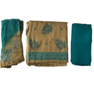 🌺 SALE $70 🌺 12 - NEW 3-Piece Unstitched Indian Suit